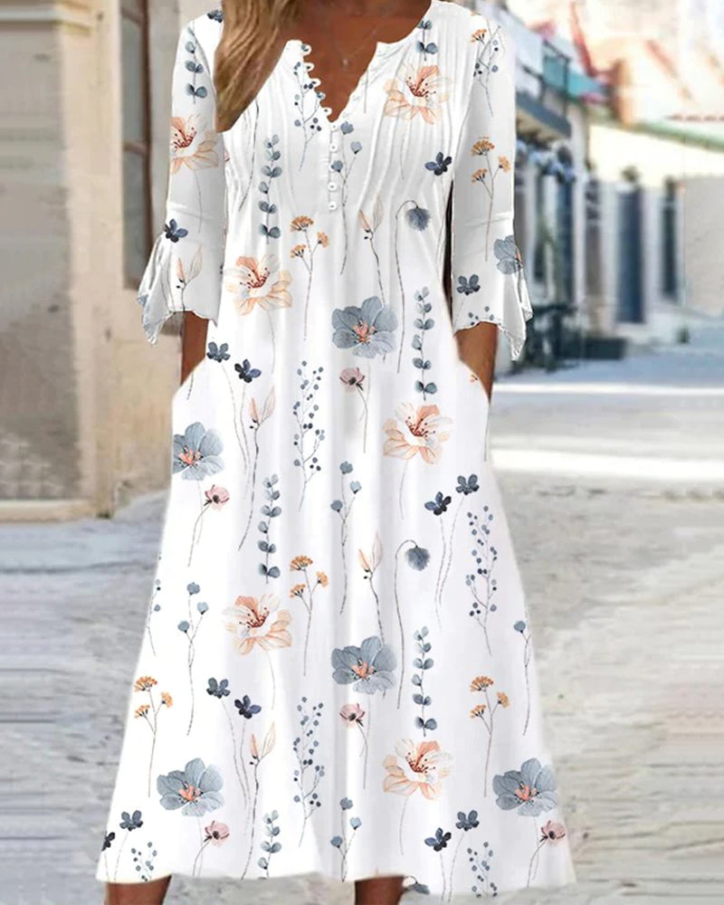 Summer Days Delightful Floral Midi Dress Summer Days Delightful Floral Midi Dress