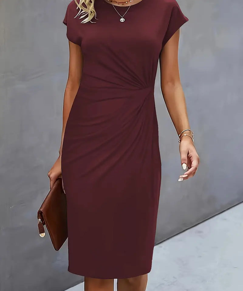 Grace | Midi Dress with Front Knot Design