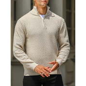 Men’s Half Zip Sweater – Textured Knit – Tailored Fit – Ribbed Trim – Soft Feel-6