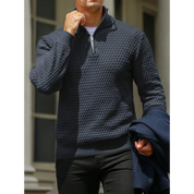 Men’s Half Zip Sweater – Textured Knit – Tailored Fit – Ribbed Trim – Soft Feel-3