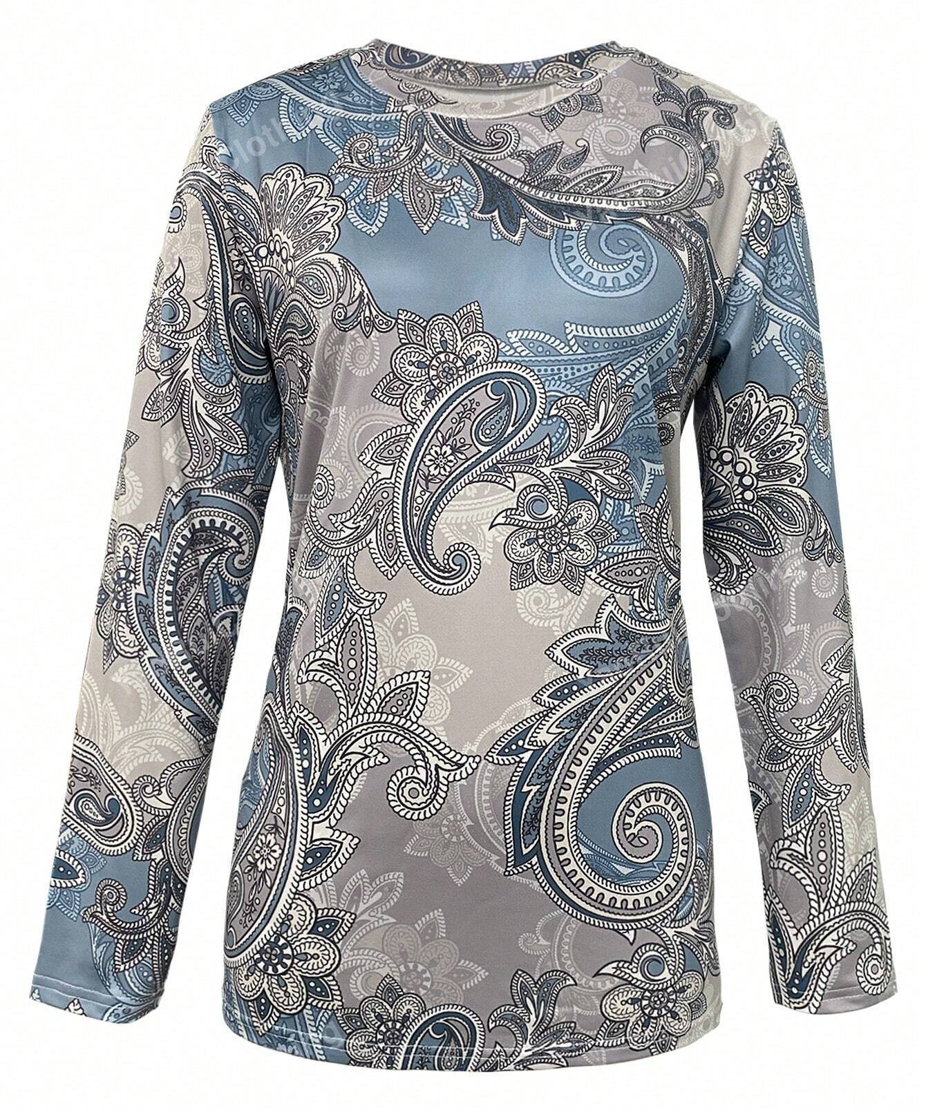 Elegant women's sweater with art printing for winter-2