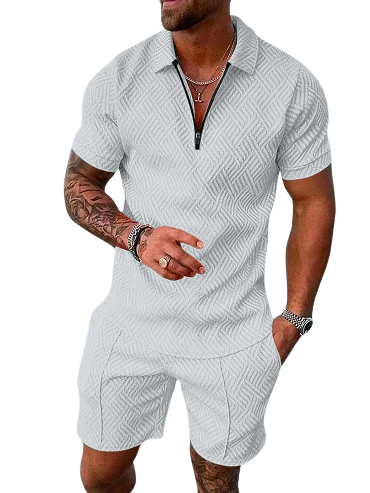 Peter | Stylish Textured Polo and Short Set