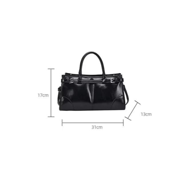 Clara | Large Retro Leather Shoulder Bag