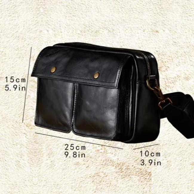 Elias | Men's Cowhide Leather Crossbody Travel Messenger Bag