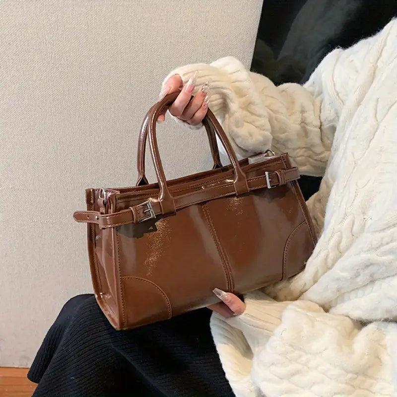 Clara | Large Retro Leather Shoulder Bag