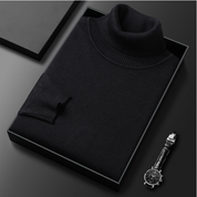 Men’s Turtleneck Sweater - Fine Knit - Ribbed Collar, Cuffs & Hem - Elegant & Warm-2