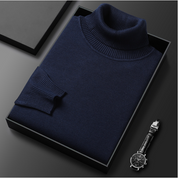 Men’s Turtleneck Sweater - Fine Knit - Ribbed Collar, Cuffs & Hem - Elegant & Warm-3