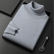 Men’s Turtleneck Sweater - Fine Knit - Ribbed Collar, Cuffs & Hem - Elegant & Warm-5