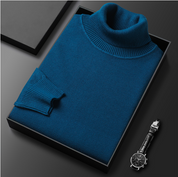 Men’s Turtleneck Sweater - Fine Knit - Ribbed Collar, Cuffs & Hem - Elegant & Warm-6