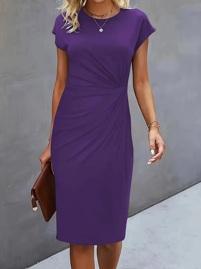 Grace | Midi Dress with Front Knot Design