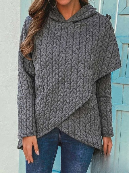 Asymmetrical women's sweater: trendy & comfortable for winter-4