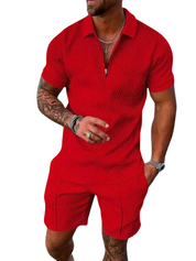 Peter | Stylish Textured Polo and Short Set