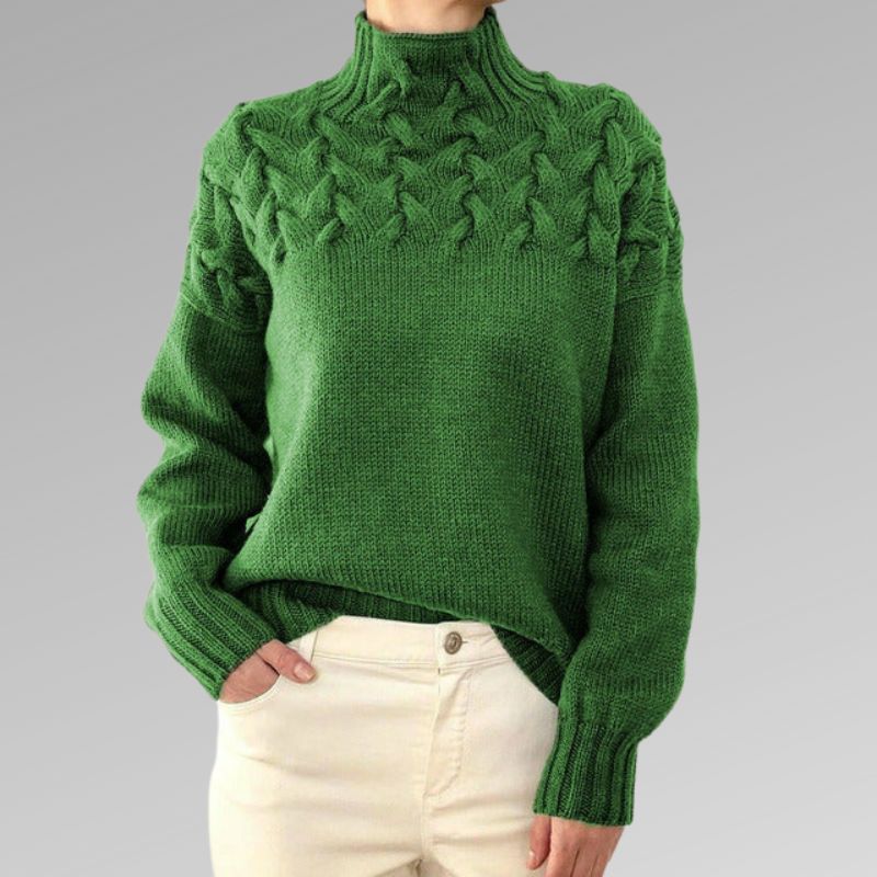 Roll collar sweater modern and cozy for women Winter 2025-5
