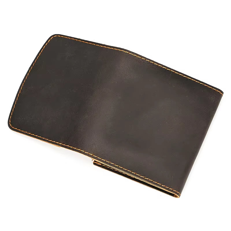 Lucas | Vintage Bifold Rundleather Travel Wallet with Snap Closure