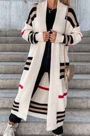 Modern women's sweater with strip pattern, loose & comfortable-4