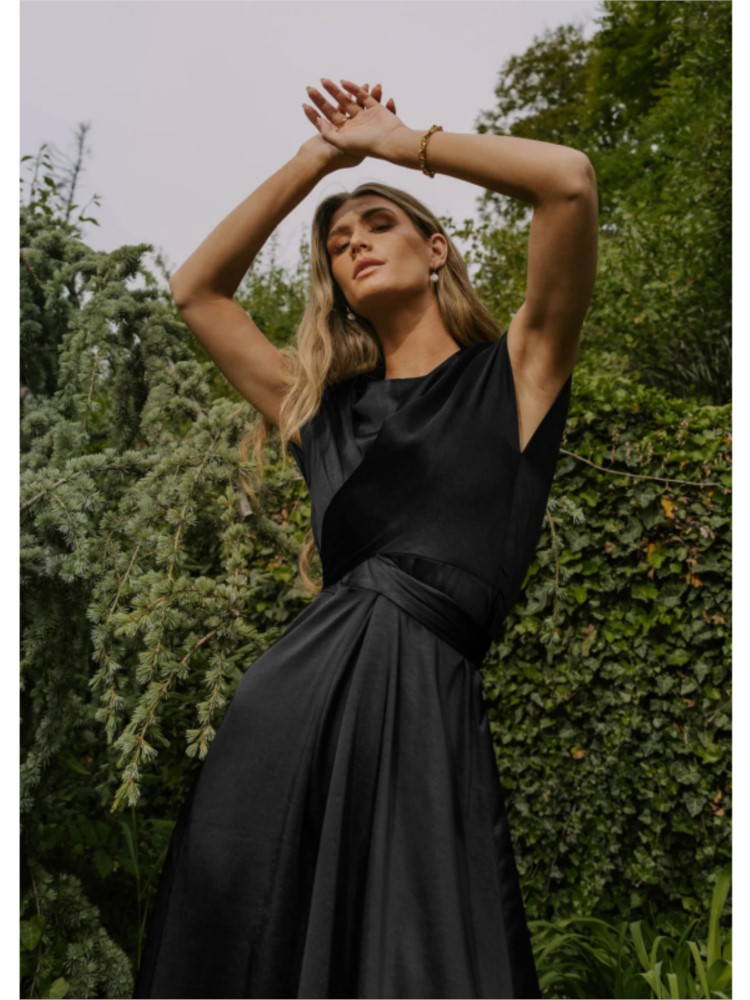 JASMIN | Cross-Over Satin Dress
