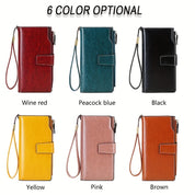 RFID-Secure Travel Wallet | Multi-Pocket Vintage Clutch