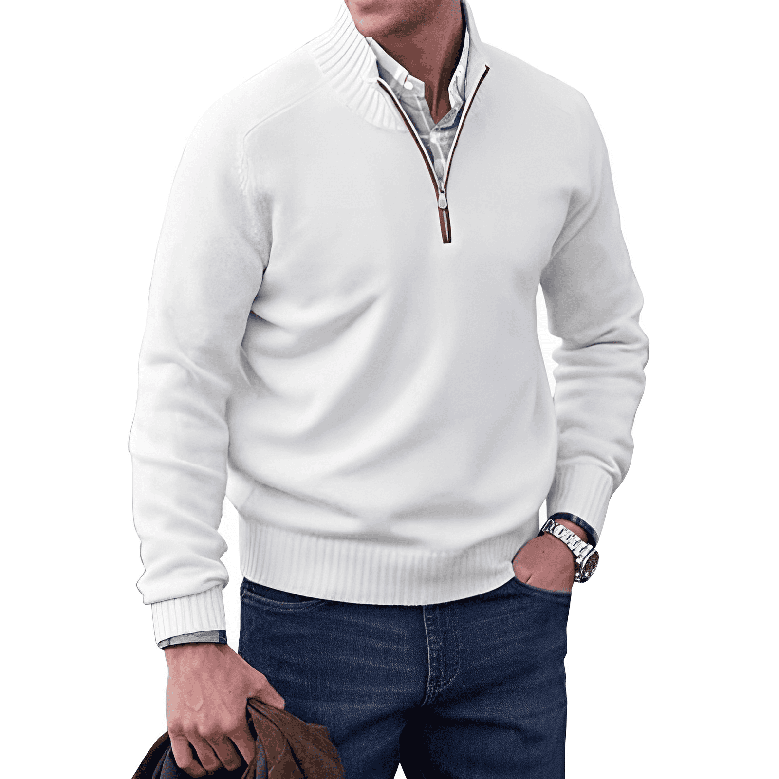 Men's comfortable long sleeve sweater-4