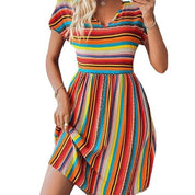 Josie | Chic & Flowy Striped Boho Mini Dress