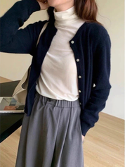 Part jacket with a circular neckline and two -tone layer cut-3