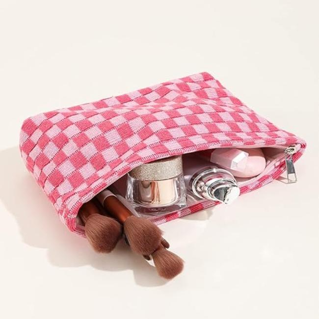 Ruthie | Checkered Aesthetic Makeup Pouch
