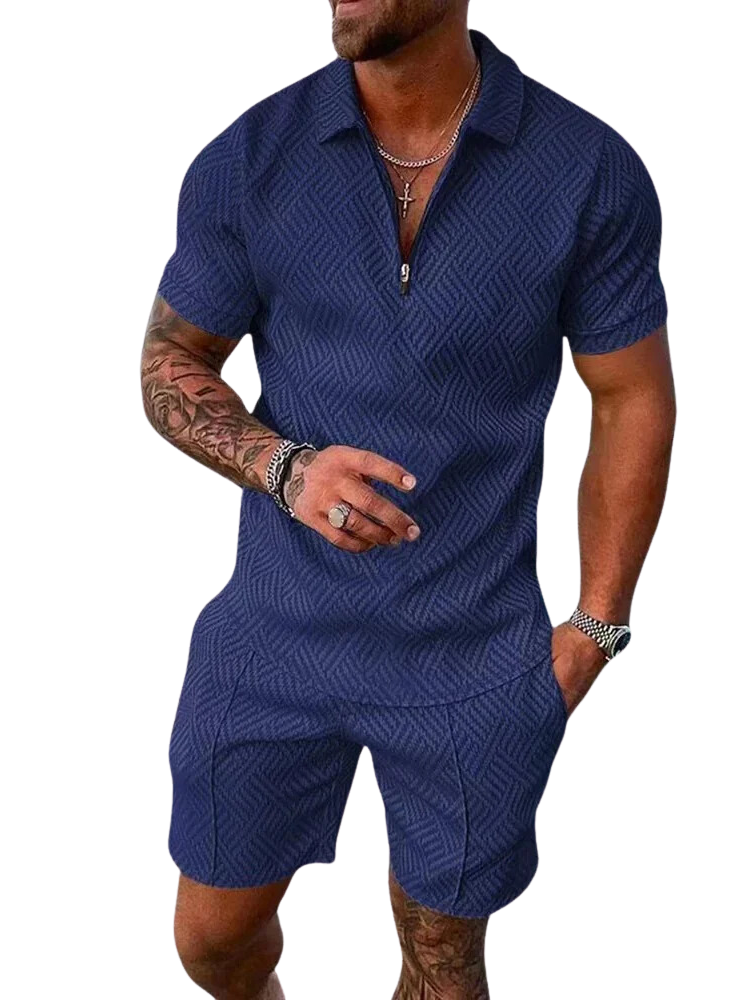 Peter | Stylish Textured Polo and Short Set