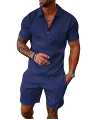 Peter | Stylish Textured Polo and Short Set