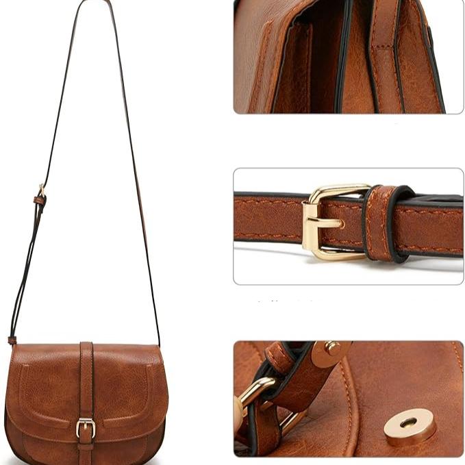 Charlotte | Women's Vintage PU Leather Saddle Bag