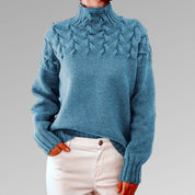 Roll collar sweater modern and cozy for women Winter 2025-4