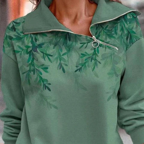 Green sweater with zipper for autumn/winter-2