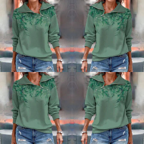 Green sweater with zipper for autumn/winter-3