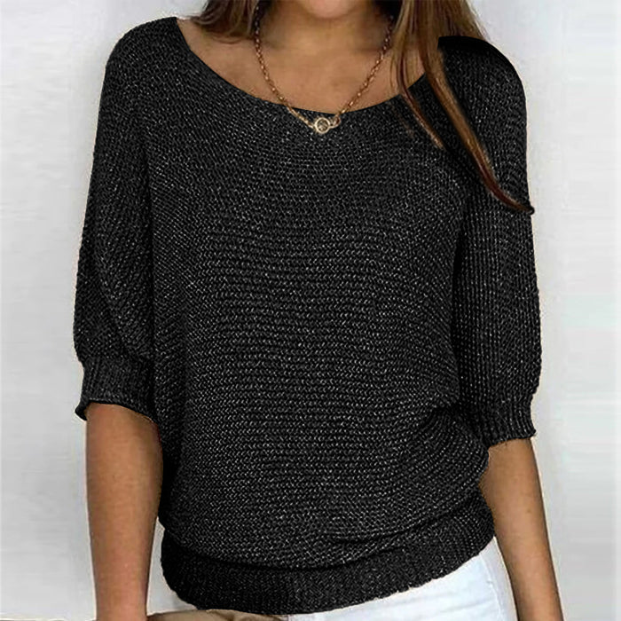 Sweater in a two -tone design for women with comfortable comfort-5