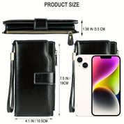 RFID-Secure Travel Wallet | Multi-Pocket Vintage Clutch