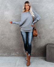 Rib knitting sweater in Ashgrauer ZweiskarbOtik for women-2