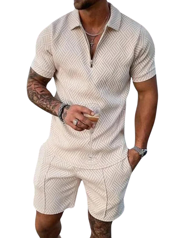 Peter | Stylish Textured Polo and Short Set