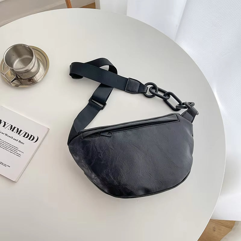Amara | Minimalist Chain PU Leather Crossbody Fanny Pack