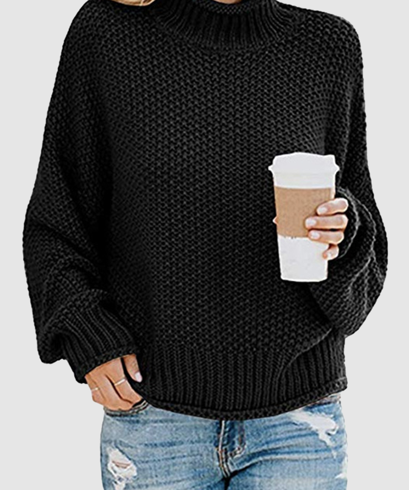 Sweater with collar and unique patchwork for women-5