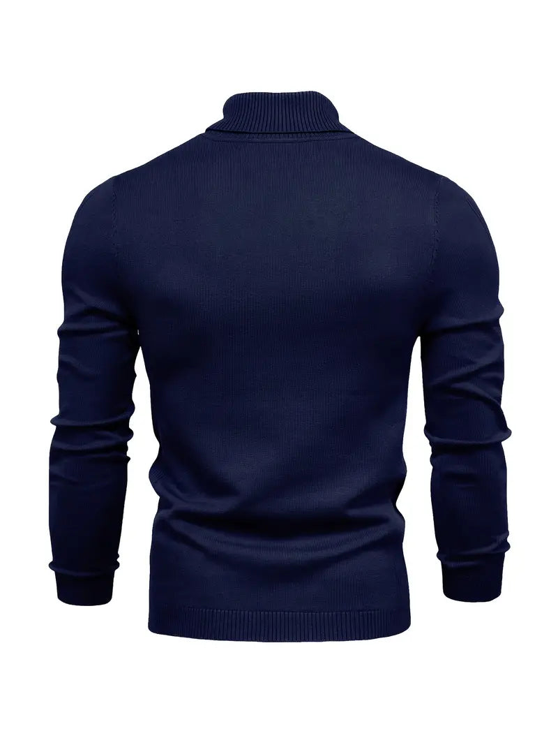 Men’s Turtleneck Sweater - Slim Fit - Soft Knit - Long Sleeve Smart Casual Wear-4