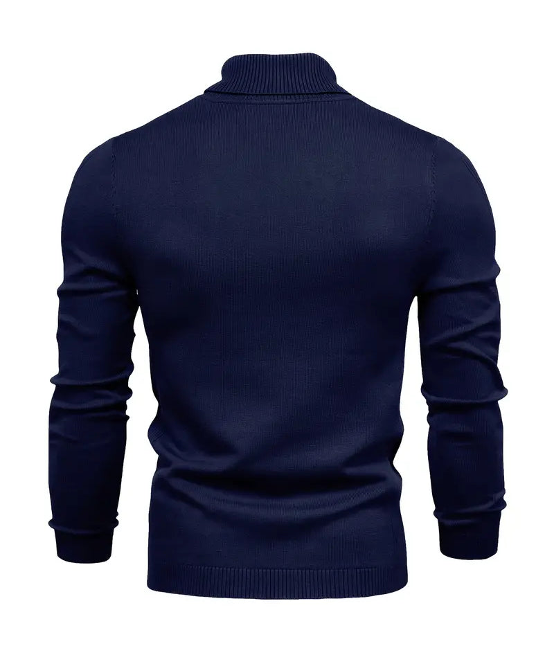 Men’s Turtleneck Sweater - Slim Fit - Soft Knit - Long Sleeve Smart Casual Wear-4