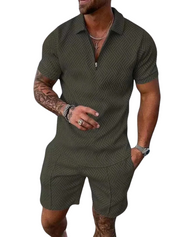 Peter | Stylish Textured Polo and Short Set