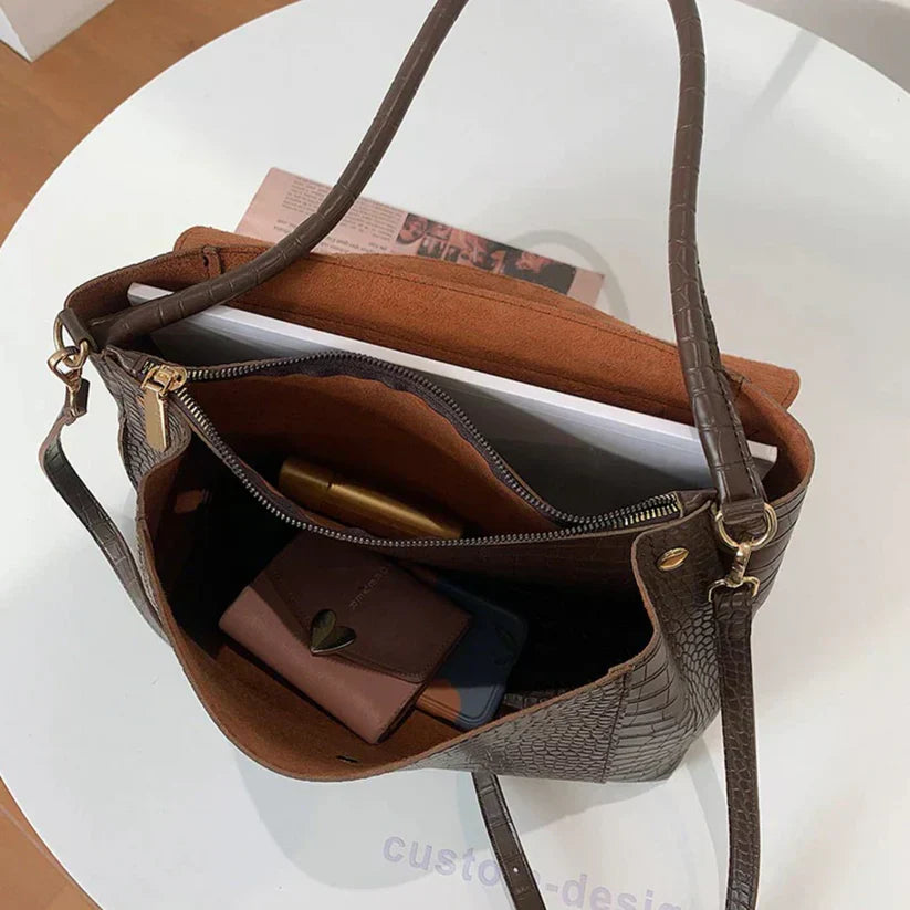 Eva | Stylish Crocodile Pattern Large Capacity Women's Shoulder Bag