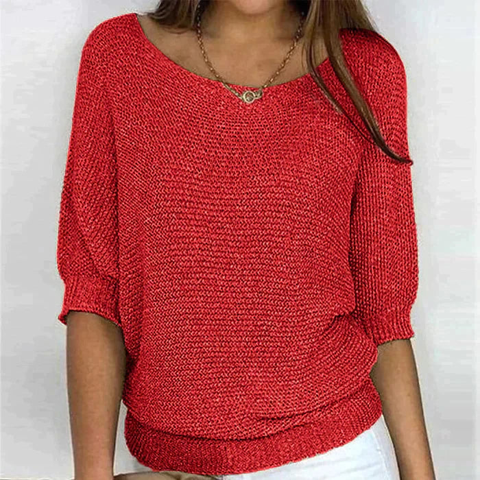 Sweater in a two -tone design for women with comfortable comfort-6
