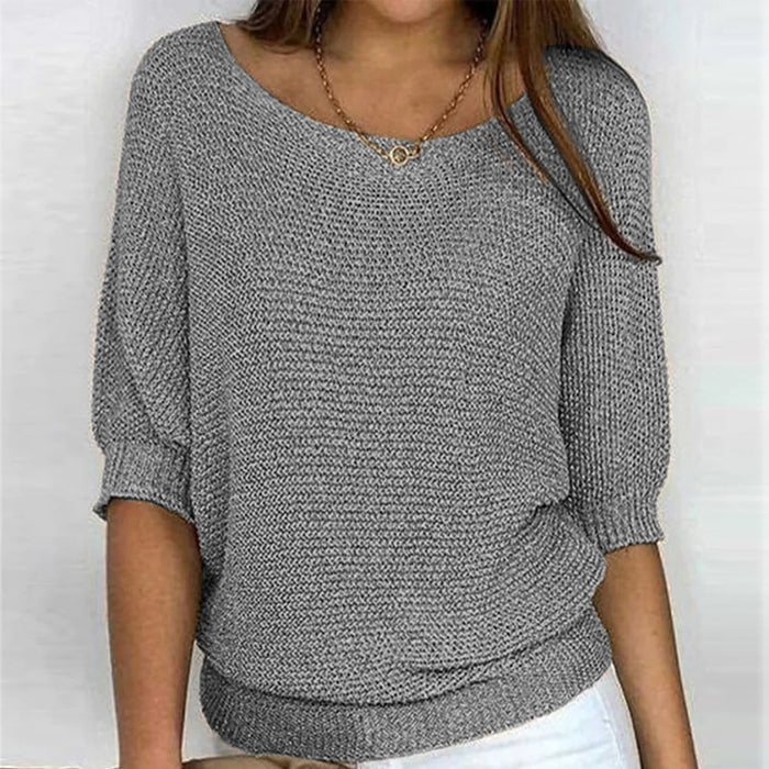 Sweater in a two -tone design for women with comfortable comfort-3