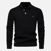 Men’s Turtleneck Sweater – Wool Blend – Slim Fit – Ribbed Knit with Button Placket-2