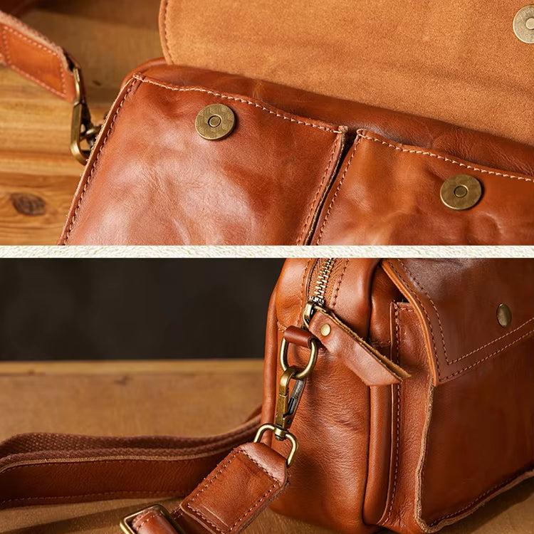 Elias | Men's Cowhide Leather Crossbody Travel Messenger Bag