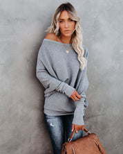 Rib knitting sweater in Ashgrauer ZweiskarbOtik for women-6
