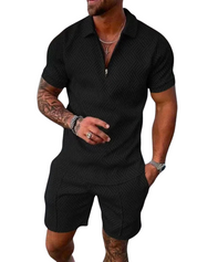 Peter | Stylish Textured Polo and Short Set