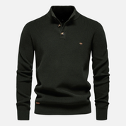 Men’s Turtleneck Sweater – Wool Blend – Slim Fit – Ribbed Knit with Button Placket-3