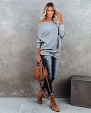 Rib knitting sweater in Ashgrauer ZweiskarbOtik for women-4