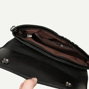 Clara | Retro Leather Shoulder Bag with Crocodile Pattern
